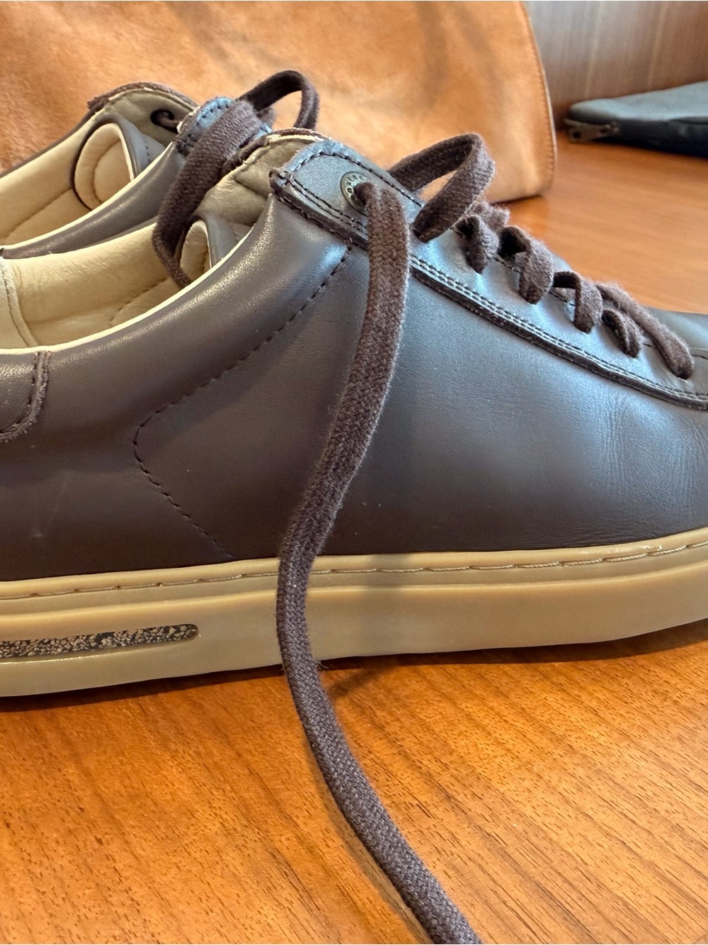 Birkenstock Brown Leather Sneakers - Picture 2 of 6